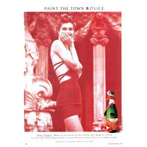 1993 Mumm Cordon Rouge Champagne Vintage Print Ad Woman Red Dress 90s Wall Art